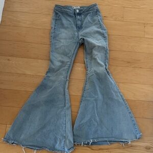 Free People Light Blue High-Rise Flare Jeans